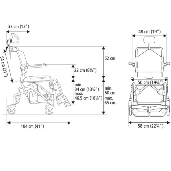 Etac Swift Mobile Tilt Shower Commode - Image 4