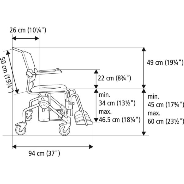 Etac Swift Mobile Shower Commode - Image 4